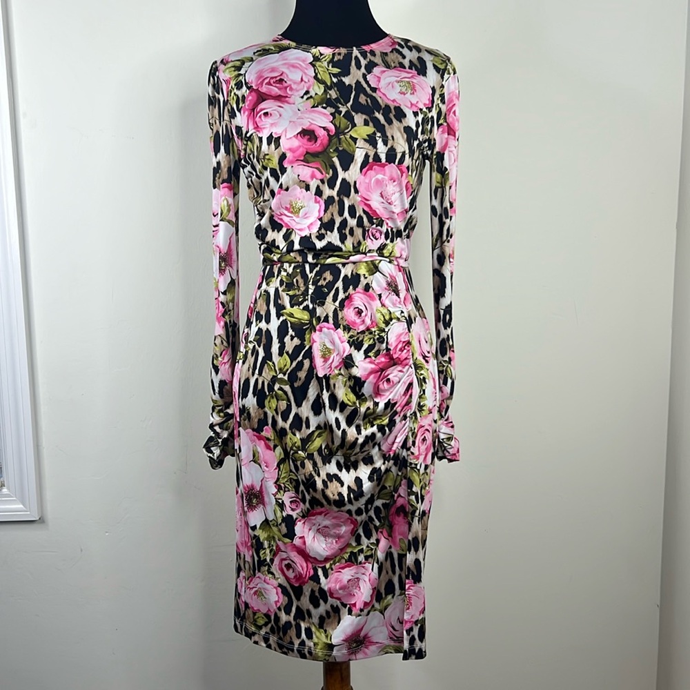 NEVER FULLY DRESS Leopard Print Floral Dress 8